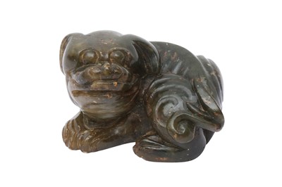 Lot 145 - A CHINESE JADE CARVING OF A DOG