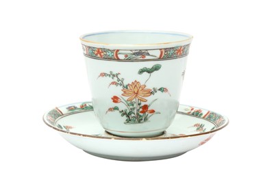 Lot 34 - A CHINESE FAMILLE-VERTE CUP AND SAUCER