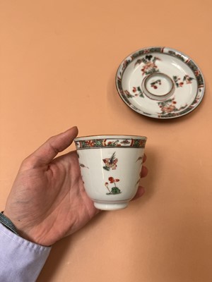 Lot 34 - A CHINESE FAMILLE-VERTE CUP AND SAUCER