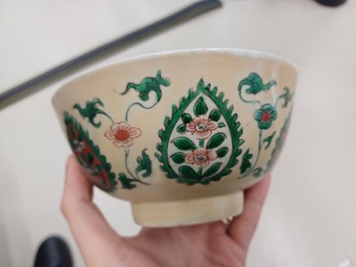 Lot 32 - A CHINESE FAMILLE-VERTE CAFE AU LAIT-GROUND BOWL