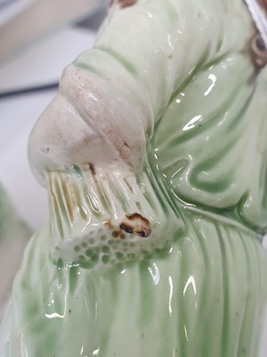 Lot 35 - A PAIR OF RALPH WOOD TYPE STAFFORDSHIRE FIGURES REPRESENTING SEASONS, LATE 18TH CENTURY