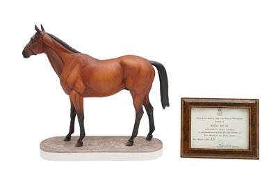 Lot 627 - A LIMITED EDITION ROYAL WORCESTER FIGURE OF RED RUM