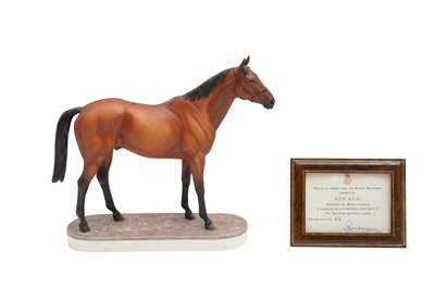 Lot 627 - A LIMITED EDITION ROYAL WORCESTER FIGURE OF RED RUM