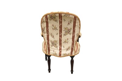 Lot 30 - A GEORGE III MAHOGANY AND UPHOLSTERED OPEN ARMCHAIR, CIRCA 1770