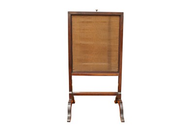 Lot 24 - A GEORGE III STYLE VICTORIAN MAHOGANY FIRE SCREEN, LATE 19TH CENTURY