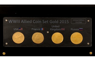 Lot 385 - WORLD GOLD 'WORLD WAR II ALLIES' FOUR COIN SET