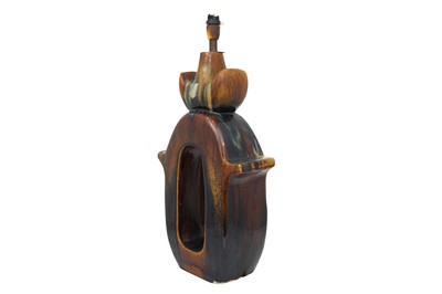 Lot 84 - A PAIR OF UNUSUAL POTTERY FLOOR LAMPS
