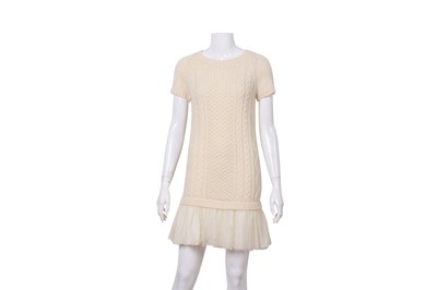 Lot 434 - Valentino Cream Wool Cable Knit Mini Dress - Size XXS