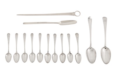 Lot 251 - A small collection of George III sterling silver flatware by Hester Bateman