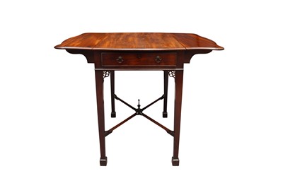 Lot 11 - A GEORGE III MAHOGANY BUTTERFLY PEMBROKE TABLE, LATE 18TH CENTURY