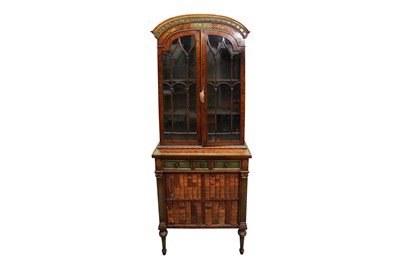 Lot 2 - A SHERATON STYLE SATINWOOD CABINET, LATE 18TH CENTURY