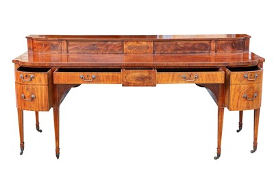 Lot 17 - A GEORGE III NEOCLASSICAL MAHOGANY BOWFRONT SIDEBOARD, LATE 18TH CENTURY