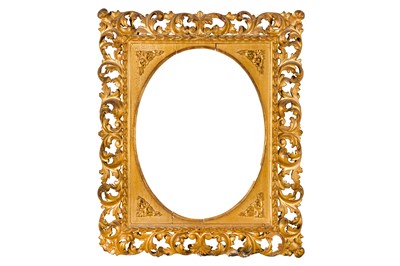 Lot 164 - A FLORENTINE 19TH CENTURY CARVED, PIERCED, SWEPT AND GILDED FRAME