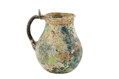 Lot 37 - AN EARLY 10TH -12TH CENTURY IRIDESCENT GLASS VESSEL
