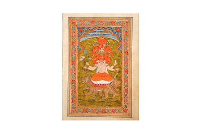 Lot 82 - THREE 19TH-20TH CENTURY INDIAN PAINTINGS OF GANESH