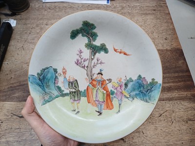 Lot 53 - A CHINESE FAMILLE-ROSE 'EUROPEAN SUBJECT' DISH