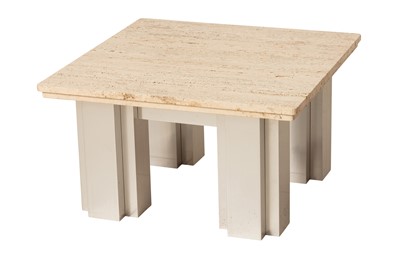 Lot 194 - A TRAVERTINE COFFEE TABLE
