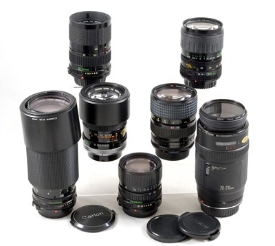 Lot 1083 - A Group of Canon & Canon Fit Lenses.