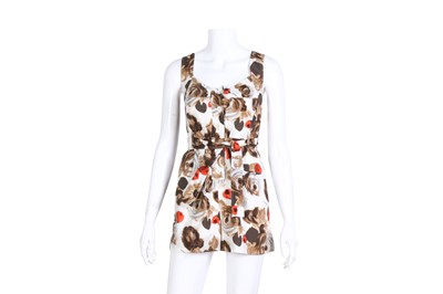 Lot 271 - Dolce & Gabbana Brown Print Poplin Jumpsuit - Size 36