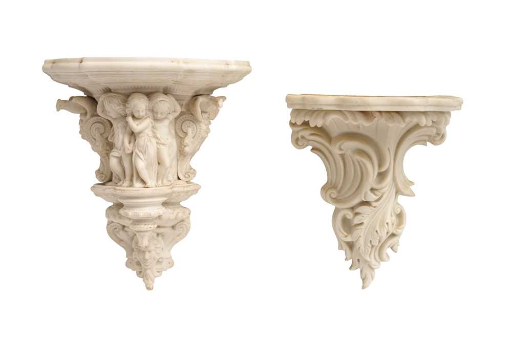 Lot 225 - TWO PARIAN WARE WALL BRACKETS, 19TH CENTURY