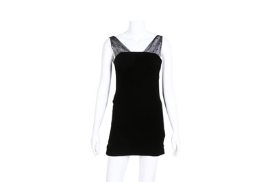 Lot 112 - Saint Laurent Black Velvet Evening Dress - Size 34