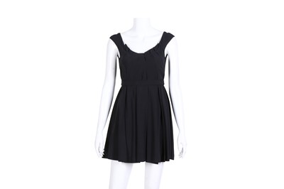 Lot 127 - Miu Miu Black Crepe Pleat Dress - Size 36