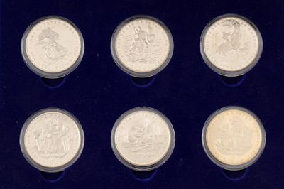 Lot 278 - GIBRALTAR, '100 YEARS OF PETER RABBIT' SILVER 6-COIN SET.