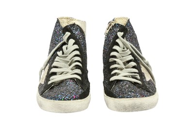 Lot 183 - Golden Goose Blue Glitter Francy Mid Sneaker - Size 37