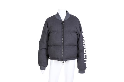Lot 70 - Off White Grey Wool Quilted Bomber Jacket - Size 44