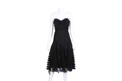 Lot 94 - Anna Sui Black Lace Ruched Dress - Size US 6