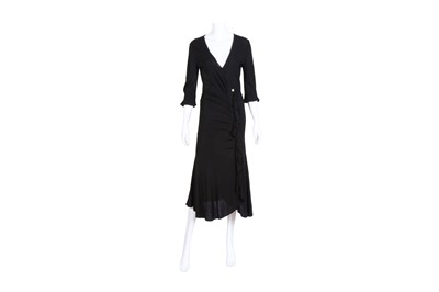 Lot 422 - Roberto Cavalli Black Ruched Midi Dress - Size 42