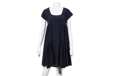 Lot 198 - Miu Miu Navy Silk A-Line Dress - Size 36