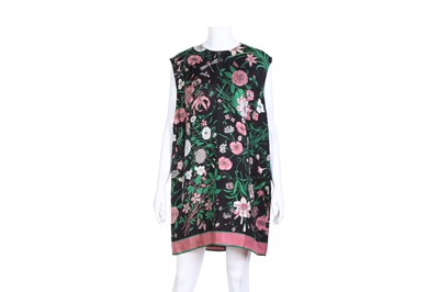 Lot 217 - Gucci Black Silk Flora Print Tunic Dress - Size 46