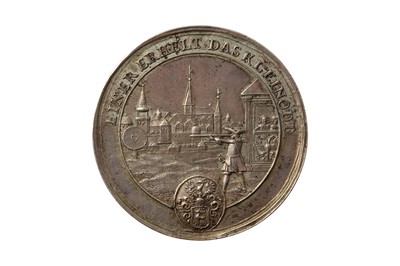 Lot 276 - GERMANY, HIRSCHBERG SILVER SHOOTING MEDAL, ND (1709).