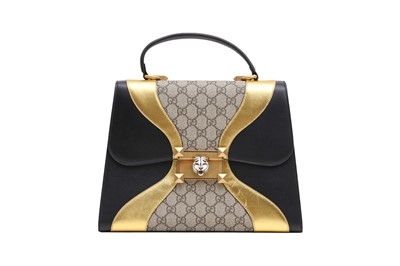 Lot 404 - Gucci Black Supreme Monogram Osiride Top Handle Bag