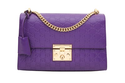 Lot 56 - Gucci Purple Guccissima Medium Padlock Shoulder Bag