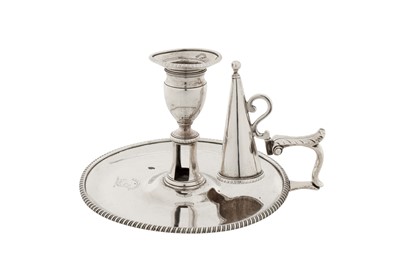 Lot 391 - A George III sterling silver chamberstick, London 1803 by William Stroud