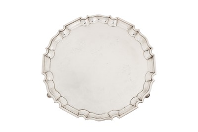 Lot 335 - A Victorian sterling silver salver, London 1900 by Charles Stuart Harris