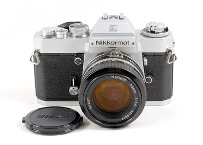 Lot 167 - Chrome Nikkormat EL Film Camera with 50mm f1.4 Lens.