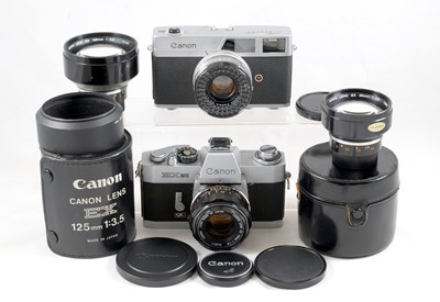 Lot 1056 - Canon EX Auto Outfit & a Canonet.
