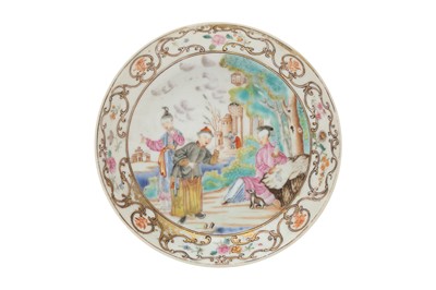 Lot 97 - A CHINESE EXPORT FAMILLE-ROSE SAUCER