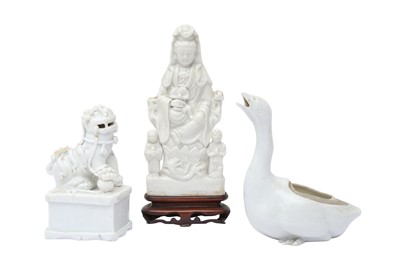 Lot 258 - THREE CHINESE DEHUA FIGURES