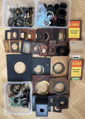 Lot 282 - A LARGE Selection of Wood & Brass Camera Parts.