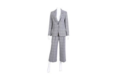 Lot 494 - Maxmara Monochrome Check Wool Trouser Suit - Size 8 & 10