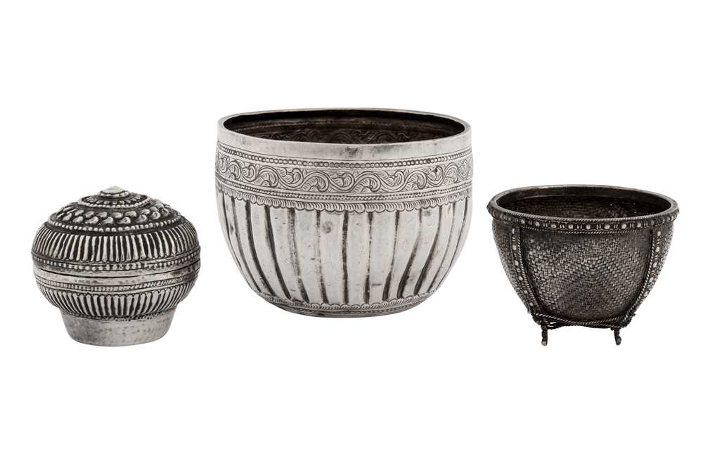 Lot 144 - An early 20th century Burmese unmarked silver bowl, Shan States circa 1910