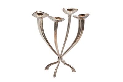 Lot 72 - A SPANISH MODERNIST SILVER FOUR BRANCH CANDLEABRA