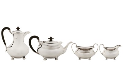 Lot 291 - A George VI sterling silver four-piece tea and coffee service, Sheffield 1938 by Henry Atkin