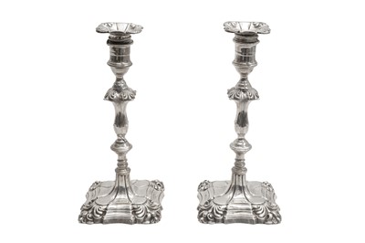 Lot 74 - A PAIR OF LATE VICTORIAN SILVER CANDLESTICKS, HAWKSWORTH EYRE & CO, SHEFFIELD 1897