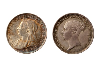 Lot 126 - VICTORIA (1837 - 1901), 1840, 1901 SIXPENCES (2X COINS).
