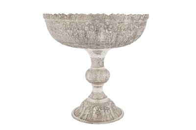 Lot 192 - A large mid-20th century Persian (Iranian) silver footed bowl, Shiraz circa 1960